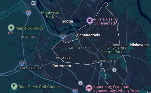 google map Schenectady, NY and Neighborhood