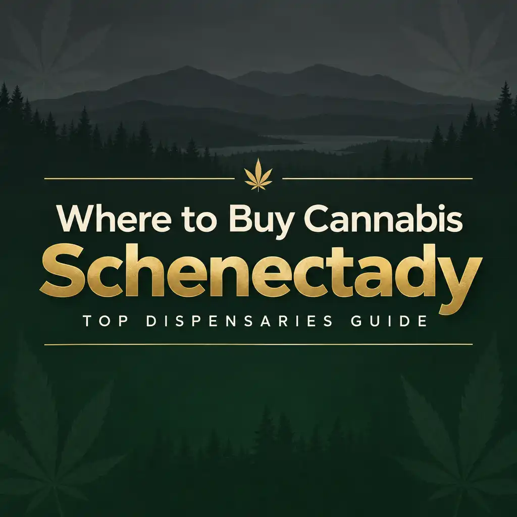 Where to buy cannabis in Schenectady: top dispensaries guide cover graphic for Upstate New York shoppers